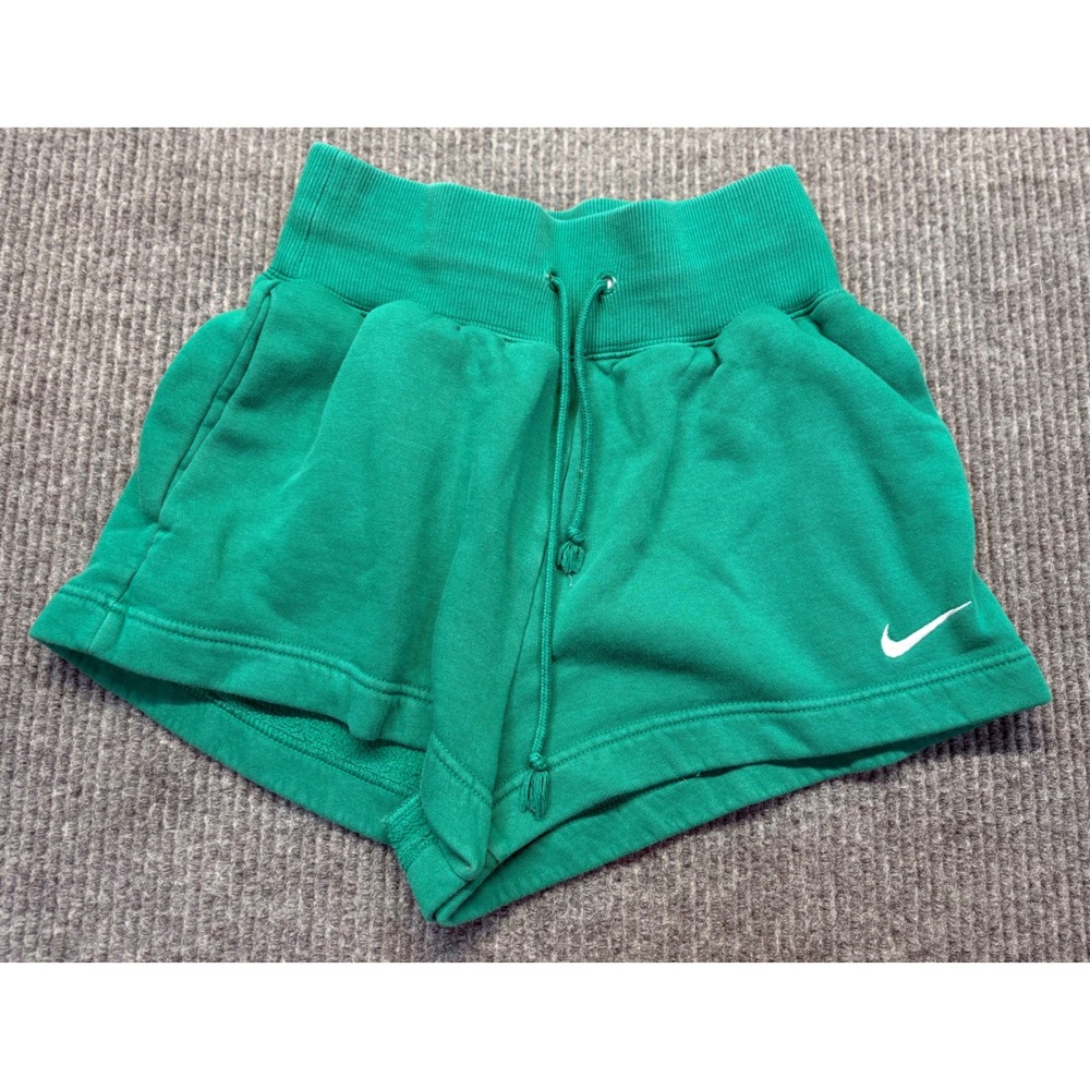 Nike Sportswear Women High Waisted Fleece Shorts Green XS DQ5128-365